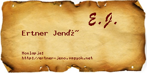 Ertner Jenő névjegykártya