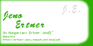 jeno ertner business card